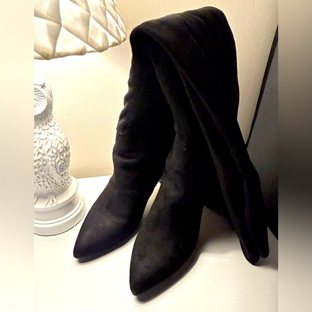 Over the knee suede boots